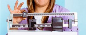 Woman on a scale