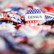 buttons that say census