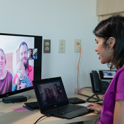 a telehealth video visit with a patient family