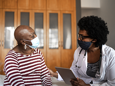 patient talking to doctor