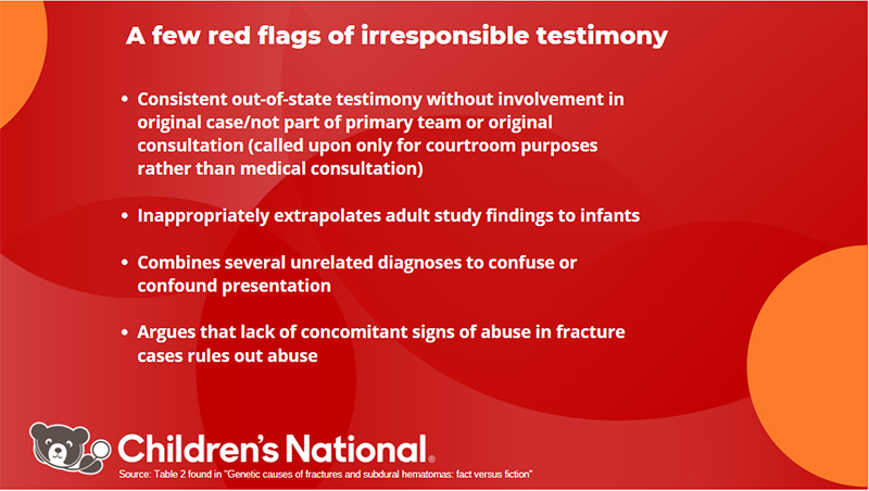 red flags for irresponsible testimony