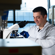 Dr. Panagiotis Kratimenos in the lab