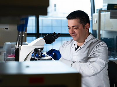Dr. Panagiotis Kratimenos in the lab