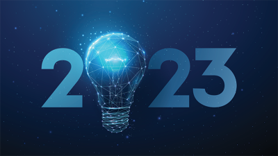 2023 with a lightbulb