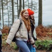 teens hiking in the woods