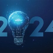 2024 with a lightbulb instead of a zero