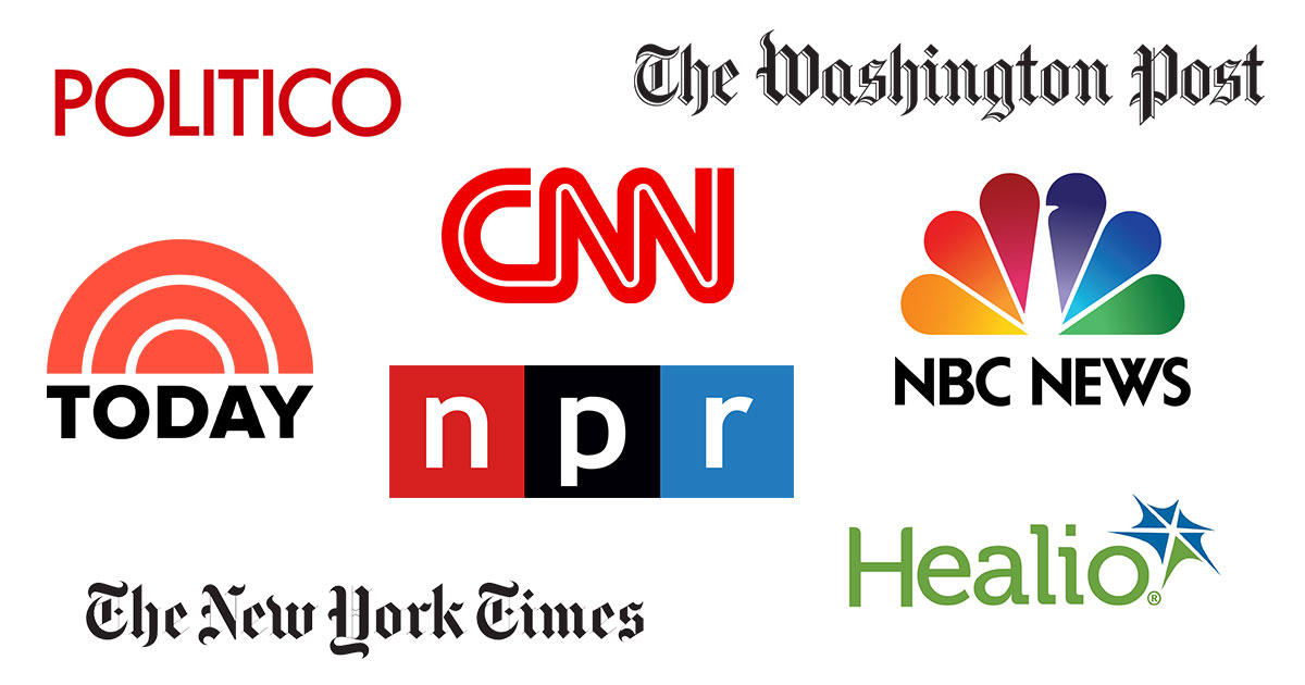 collage of news logos