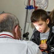 boy getting eye exam