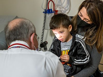 boy getting eye exam