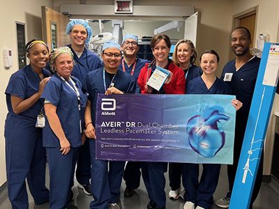 The multi-disciplinary team who implanted the first AVEIR leadless pacemakers at Children’s National.