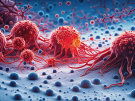 3D illustration of cancer cells