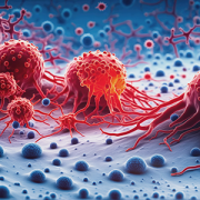 3D illustration of cancer cells