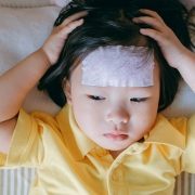 little girl with a fever