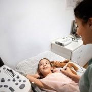 girl getting an echocardiogram