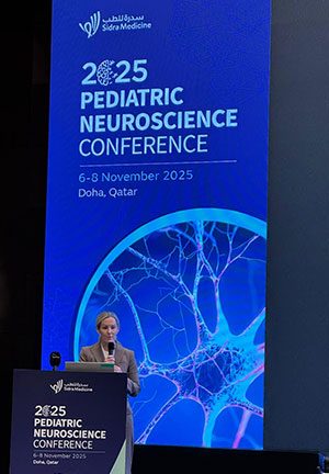 Dr. Elizabeth Wells presenting at the 2025 Pediatric Neuroscience Conference.