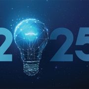 2025 with a lightbulb instead of a zero