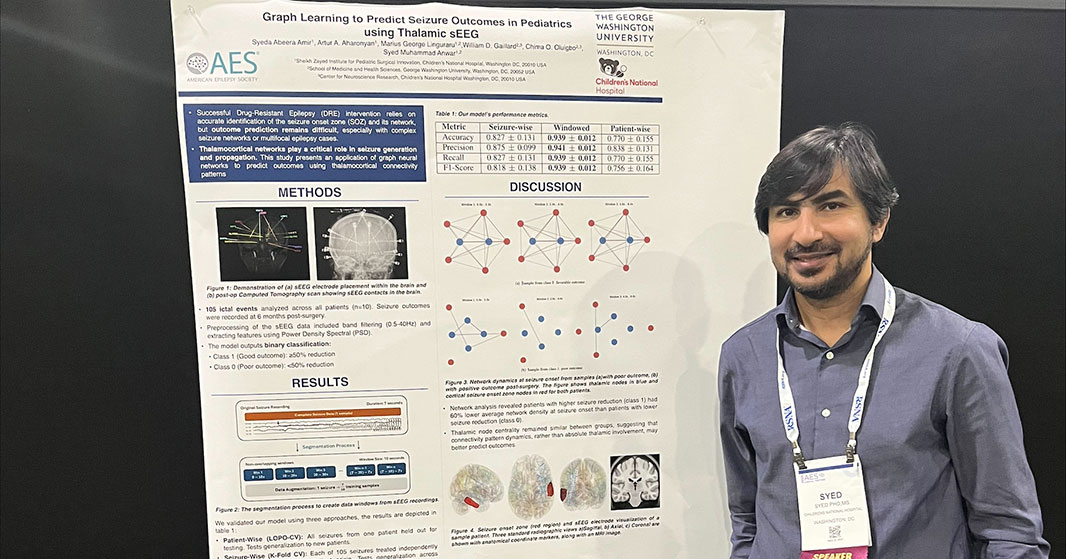 Dr. Syed Anwar presents research findings at poster session
