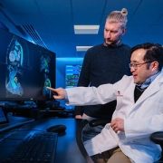 Two doctors discussing imagine results