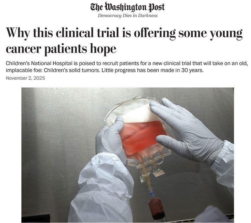 Washington Post front page with article about Children's National