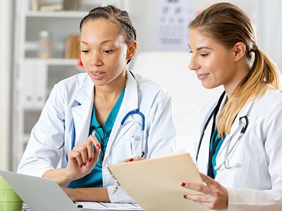 two doctors conversing