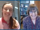 Podcast host Clara Faria, PhD, and Lauren Kenworthy, PhD