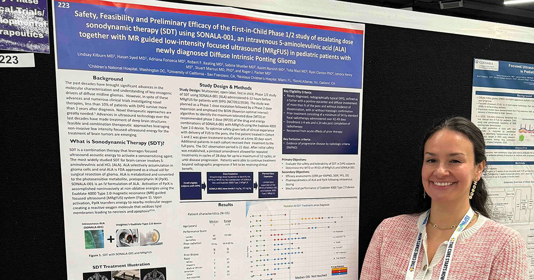 Adriana Fonseca, MD, presents research at ISPNO 2026, contributing to international efforts to advance care for children with brain tumors.