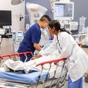 Patient being treated in the emergency department
